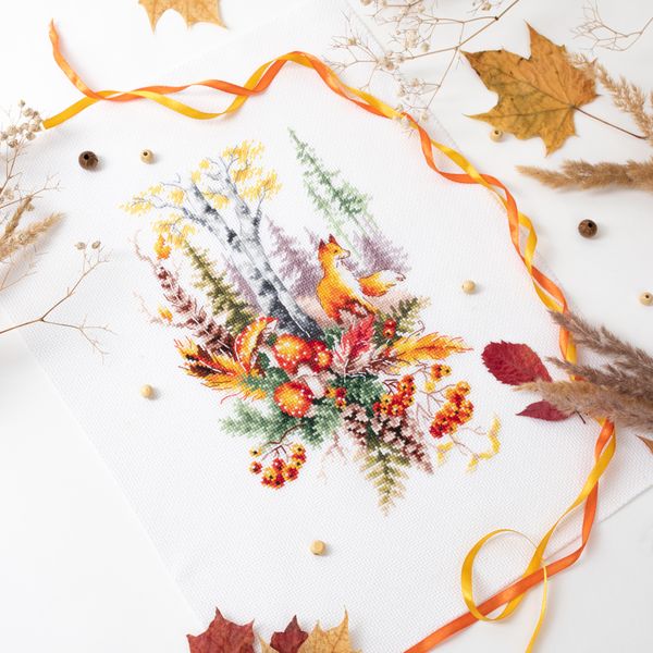 Набор для вышивания нитками Чудесная игла, Дух осеннего леса 17х27 см