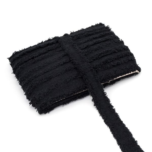 Тесьма отделочная твидовая 40 мм / 41.14 метра, черный, 3Al286