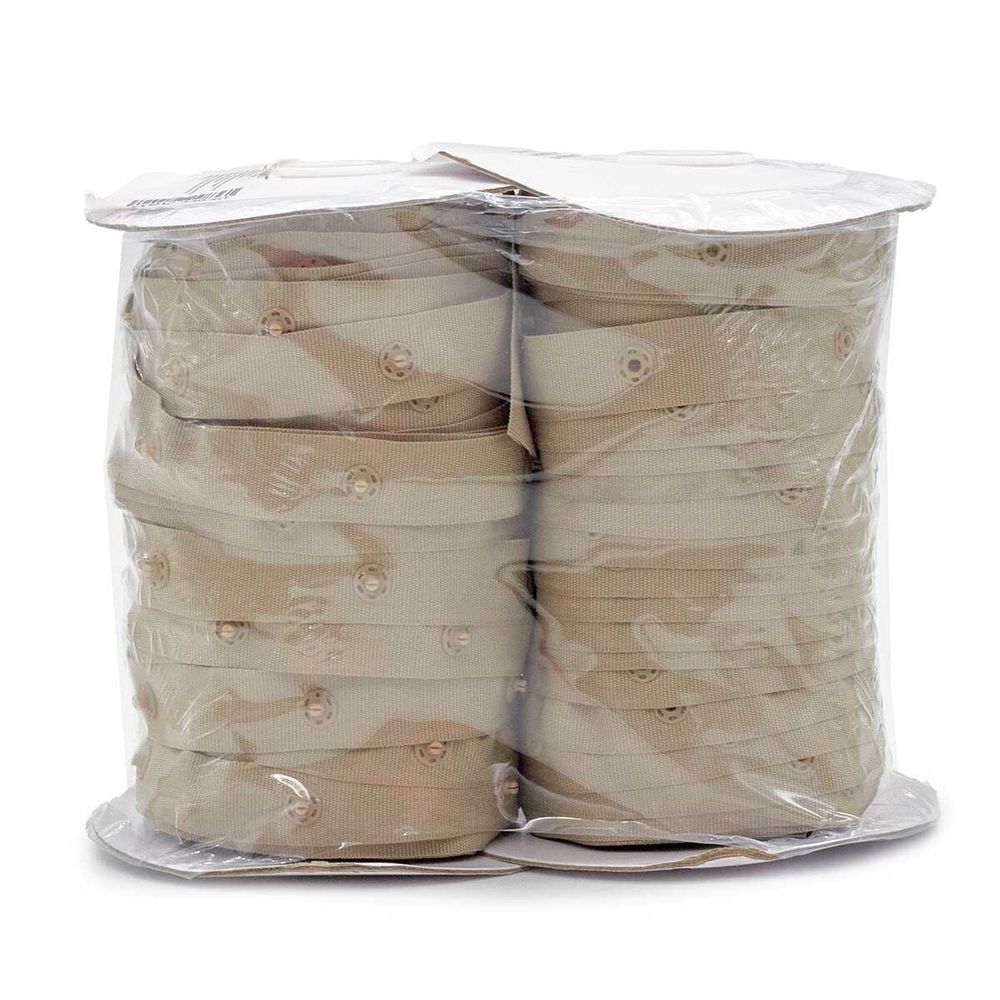 Кнопки пластиковые на тесьме (кн. ⌀ 7мм, тесьма 18 мм, шаг 1.7 см), бежевый, 45.7м