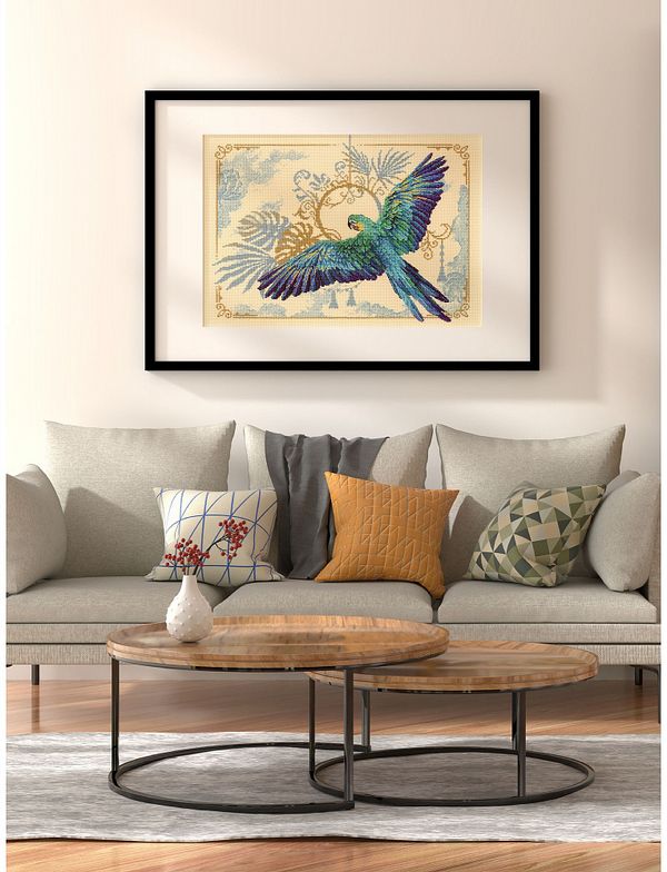 Набор для вышивания нитками Риолис 2182, Тропический красавец, 40х30 см