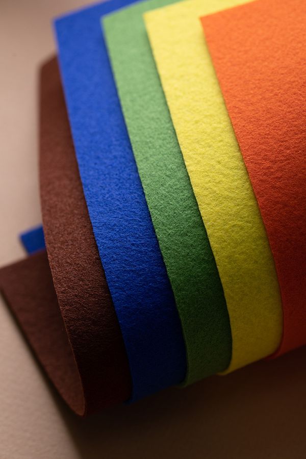 Фетр листовой жесткий 1.2 мм, 27х30 см, 5 шт, ассорти 4, Gamma FKS12-27/30