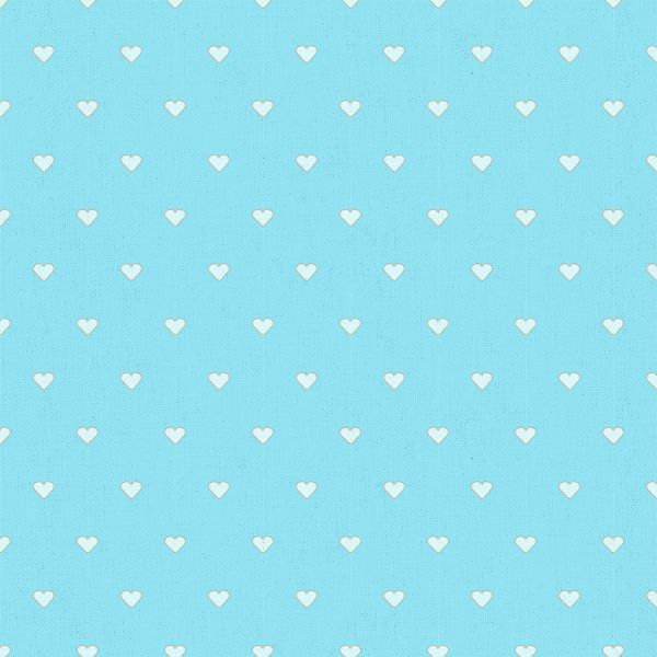 Ткань для пэчворка Peppy Бабушкин сундучок, рулон 112 см / 5 метров, БС-38 сердечки голубой, Peppy