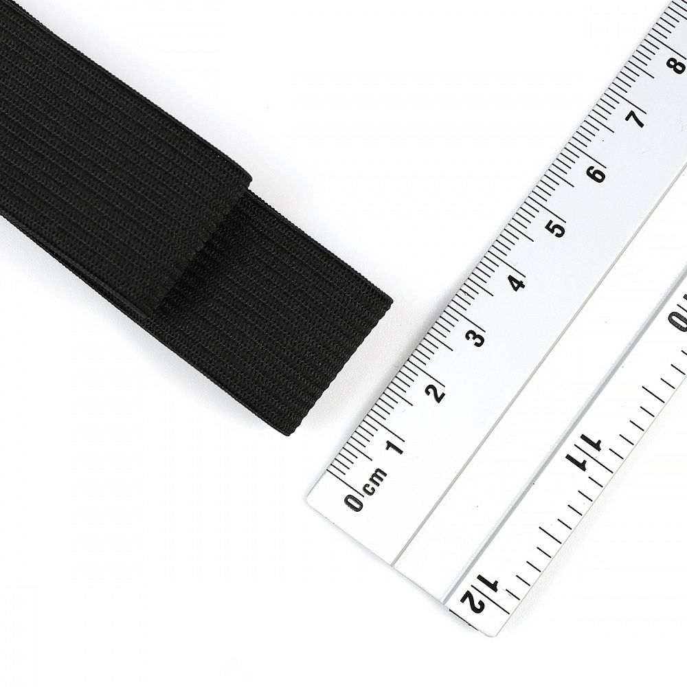 Резинка вязаная 25.0 мм / 40 метров, стандартная 3.9-4.3 г/п.м., черный