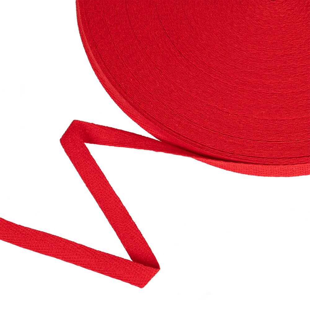 Тесьма (лента) киперная (100% х/б) 10 мм / 50 метров, красный/red, Gamma TCT-10