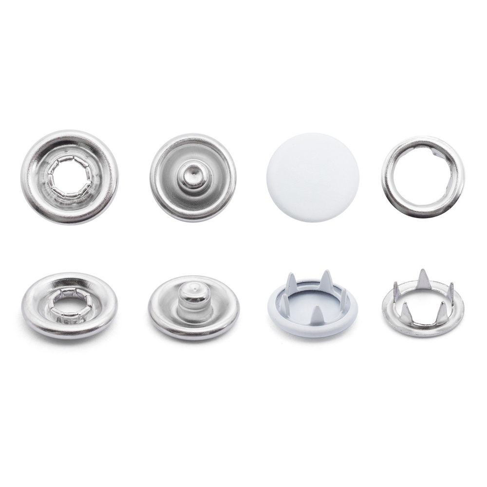 Кнопка рубашечная (джерси) закрытая ⌀7.8 мм, ≈1440 шт, МЕТАЛЛ, эмаль, 101 белый, NEW STAR