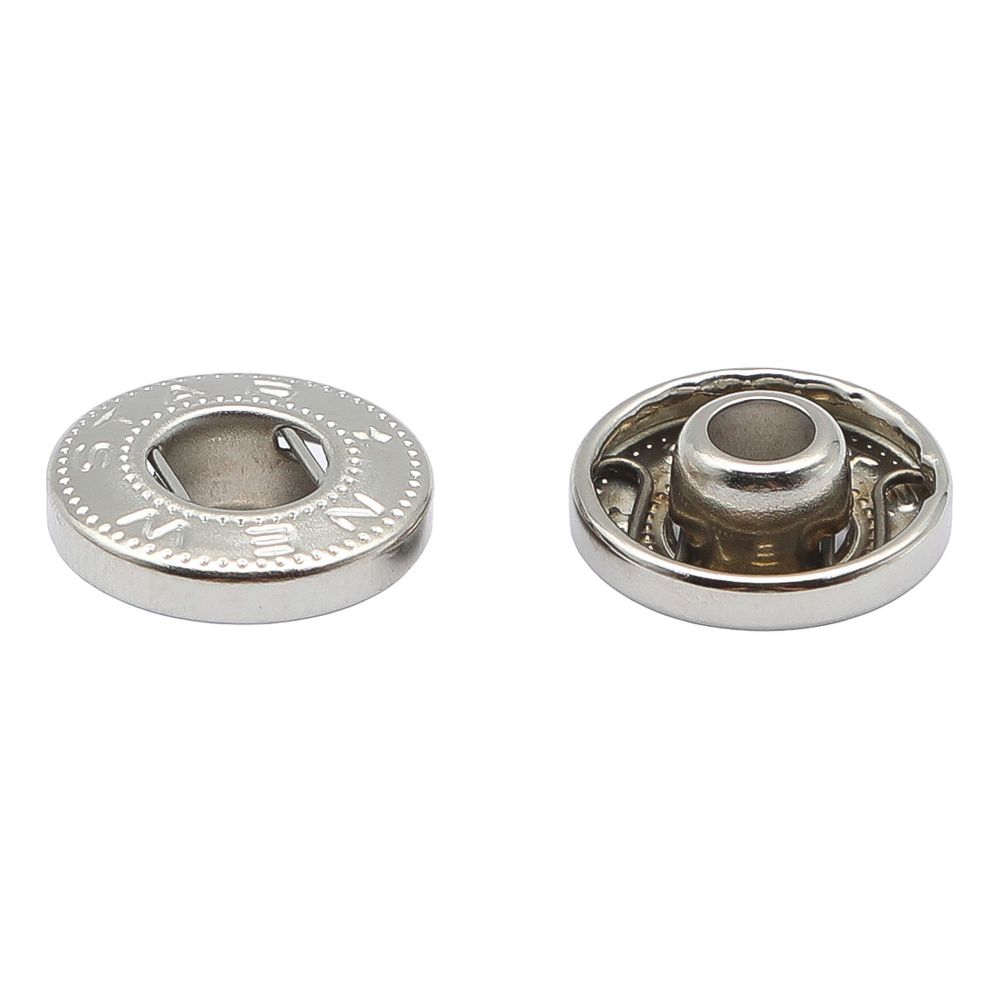 Кнопка Альфа (S-образная) ⌀15.0 мм, ≈720 шт, СТАЛЬ, никель, NEW STAR