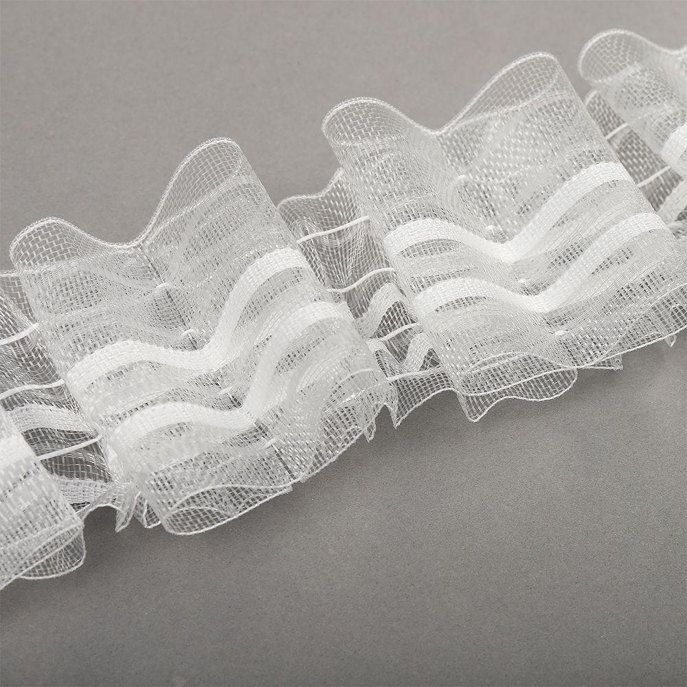 Лента (тесьма) шторная: сборка бантовая (1:2.5) 60 мм / 50 метров, цв.прозрачный