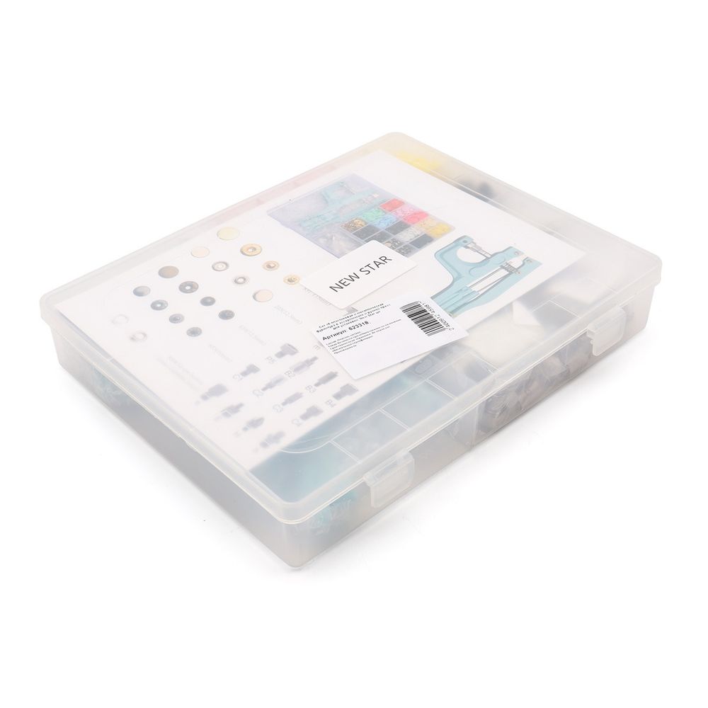 Сет №6 пластиковая и металл фурнитура в ассортименте и ручной пресс для установки, New Star