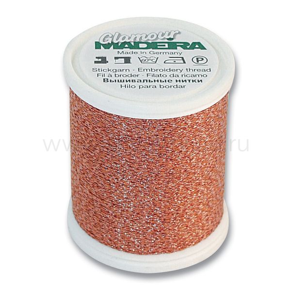 Нитки отделочные металлизированные Madeira Glamour №12, 200 м, цв. 3027, 9806, 5 катушек