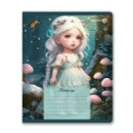 Тетрадь ученическая школьная, блёстки, A5 18 л. на скобе 65 г/м², белизна 100% 20 шт клетка, 01413 Маленькая фея, Светоч Т171