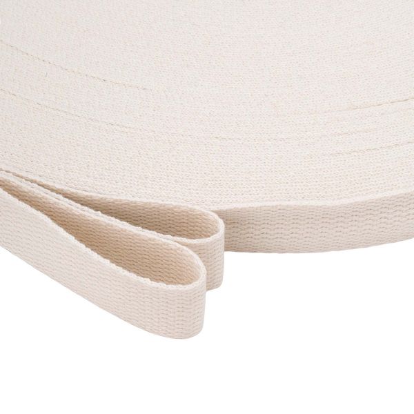 Стропа (ременная лента) 26 мм / 100 метров, [17.55 г/пог.м], матовая, имитация хлопка, 05 молочный, 3Al357