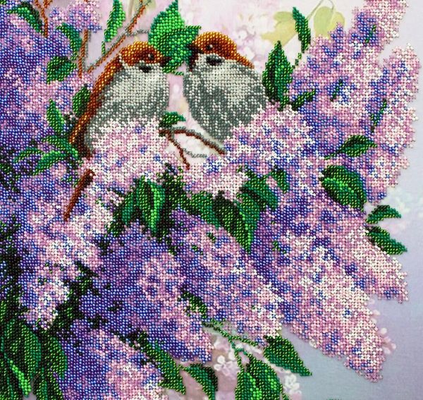 Набор для вышивания бисером Паутинка, Сирень 30х40 см