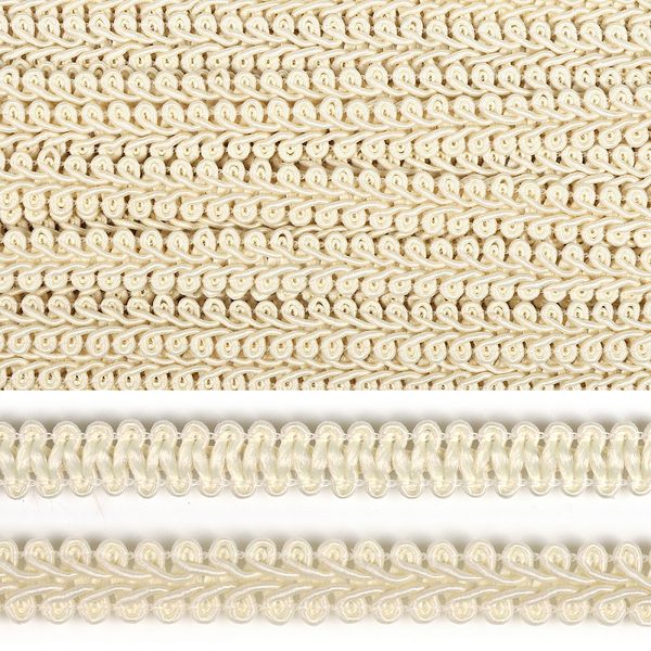Тесьма отделочная Шанель 12 мм / 18.28 метра, плетеная, 0384-0016, цв.F102 молочный