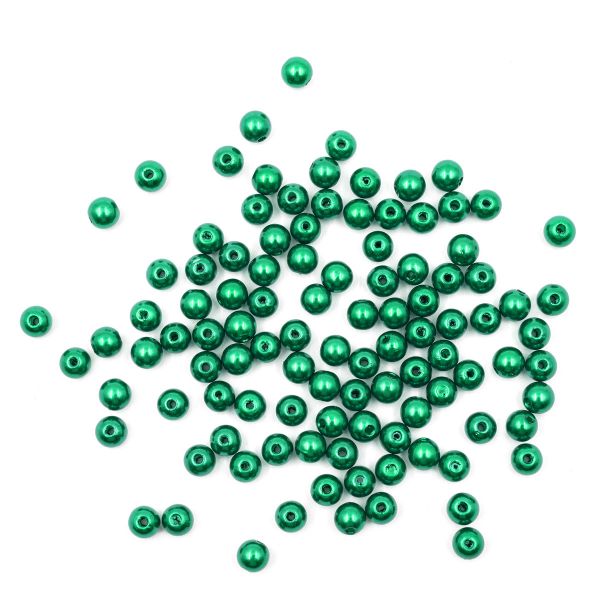 Бусины пластик (жемчуг) ⌀8 мм, 25 г, Astra&Craft, 038 NL зеленый