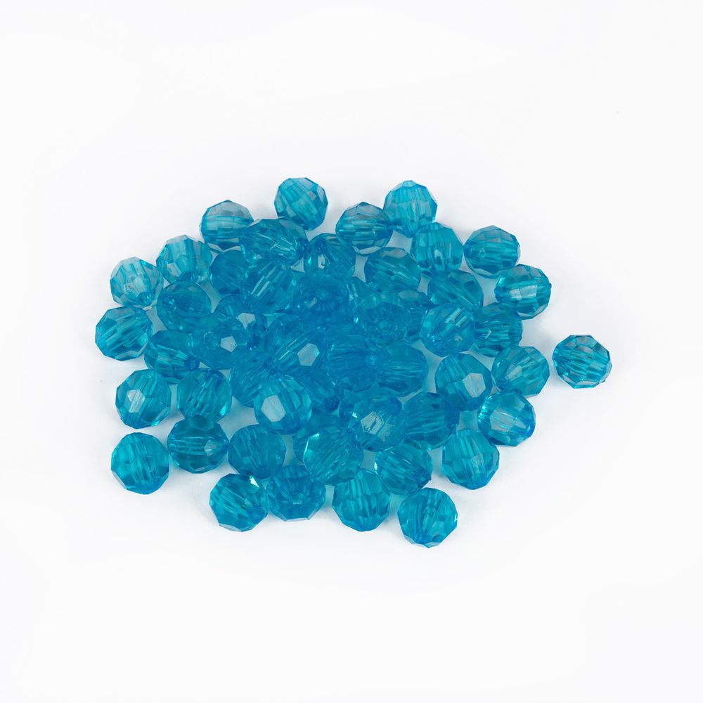 Бусины акрил ⌀8 мм, 25 г (98±2 шт), 124 голубой, Zlatka ABR