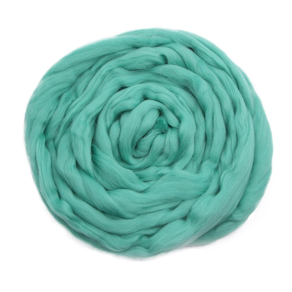 Шерсть для валяния мериносовая тонкая 100%, 100 гр. (411 мята)