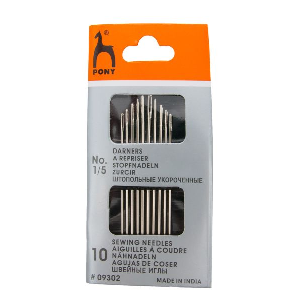 Иглы ручные ремонтные универсальные №1-5,10 шт, Pony