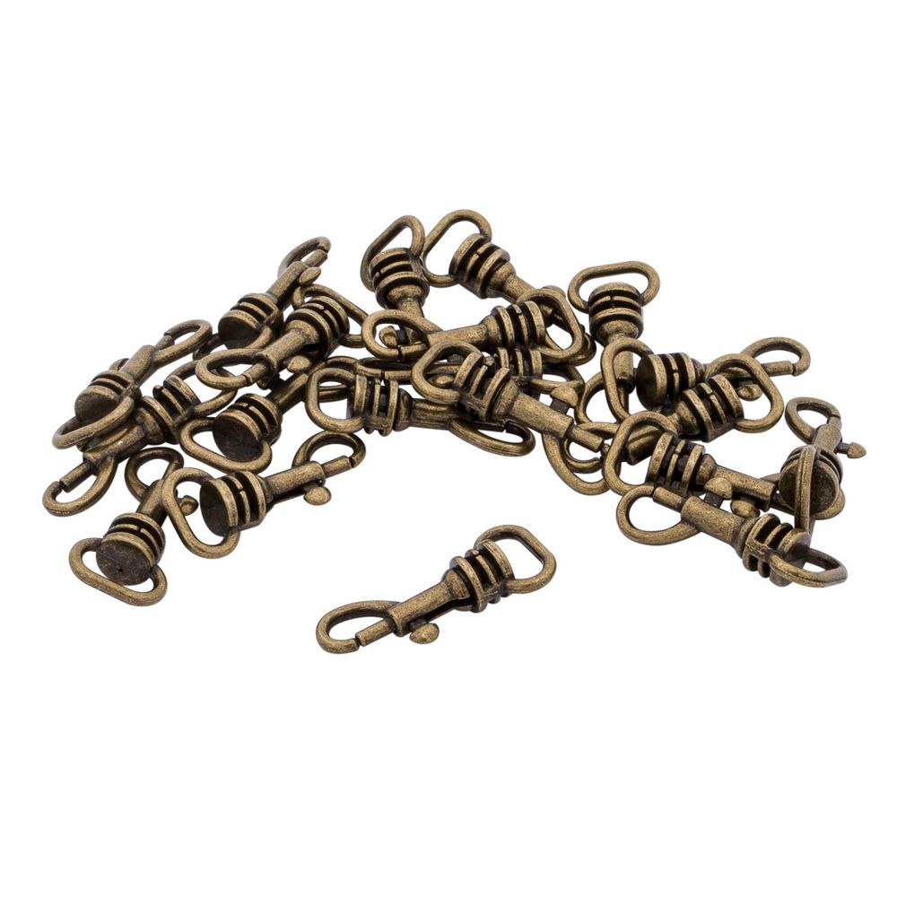 Карабин металл 10.0 мм (14х32 мм), цв.бронза, 20 шт