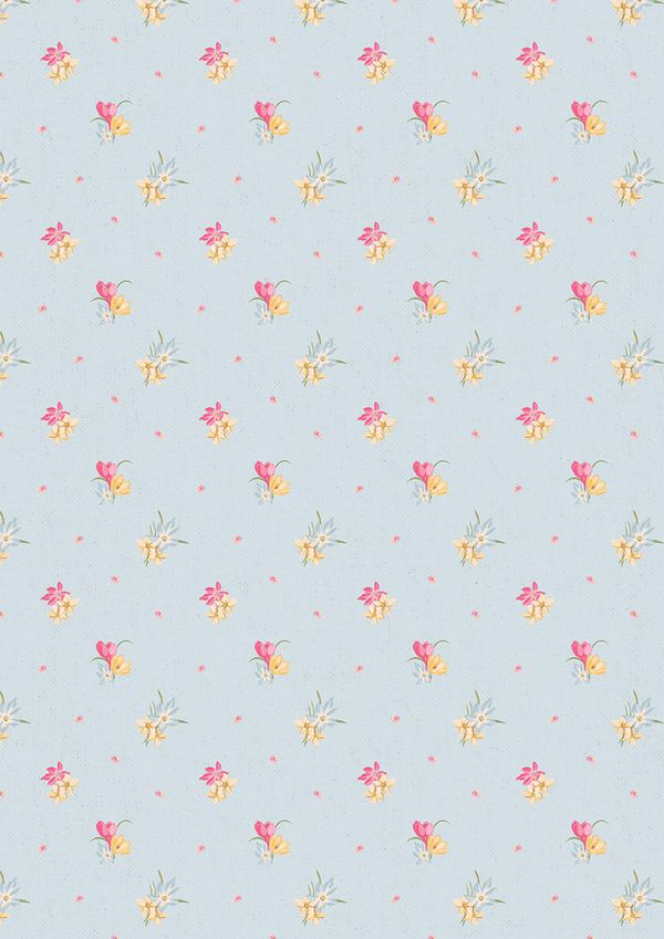 Ткань для пэчворка Peppy Весенний этюд, отрез 50х55 см, 146 г/м², ВЭ-17 голубой, Peppy