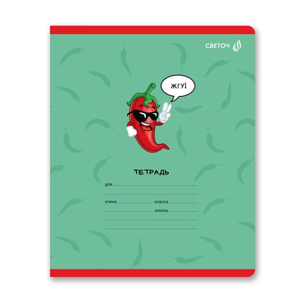 Тетрадь ученическая школьная A5 24 л. на скобе 65 г/м², белизна 100% 15 шт клетка, 01428 Деловой перец, Светоч Т72
