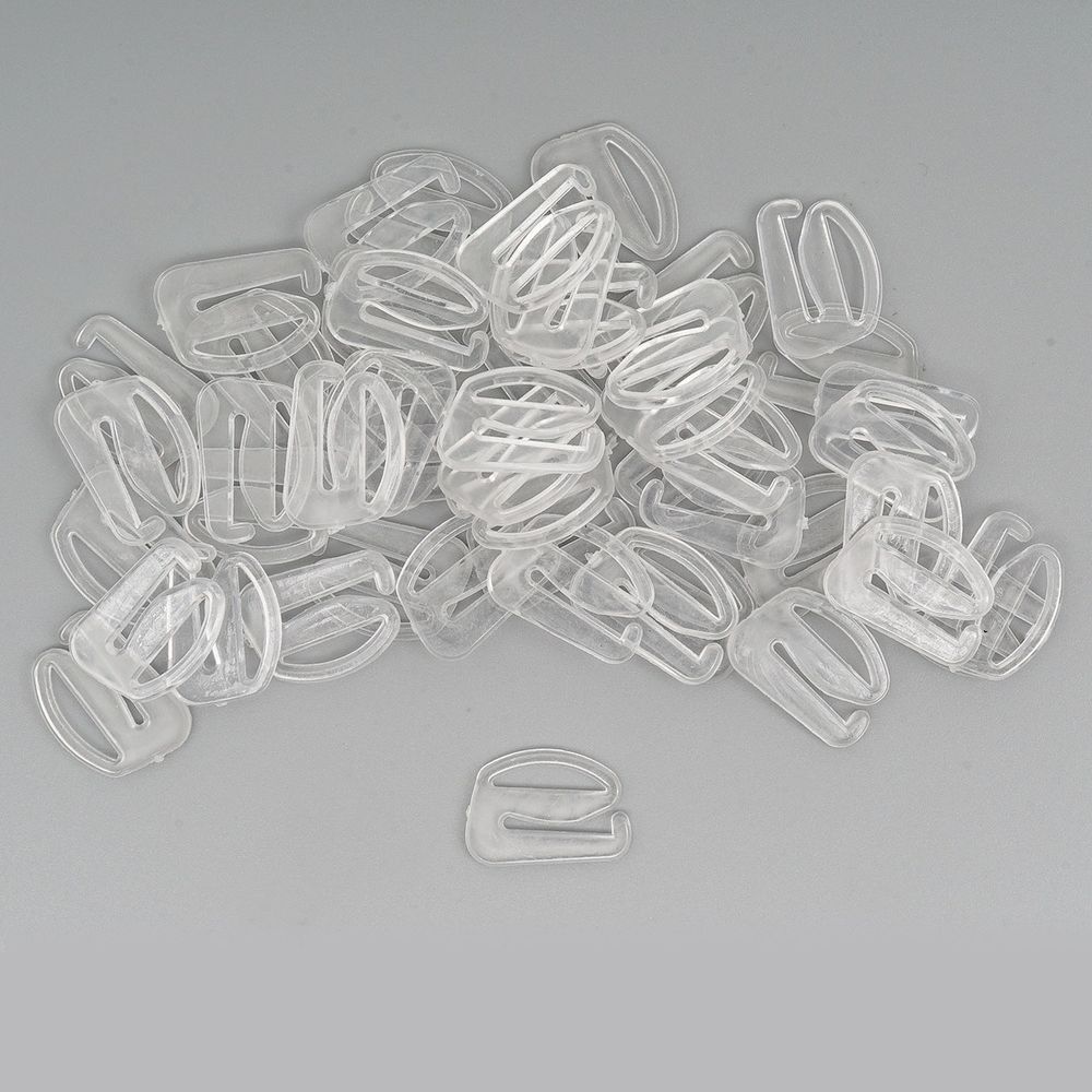 Крючки для бюстгальтера пластик 12.0 мм, 50 шт, прозрачный, Globus