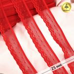 Кружево стрейч (эластичное) 25 мм / 5 метров, TBY.8028, цв.SD163 красный, Kruzhevo