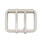 Пряжка прямоугольная 45 мм, с двумя язычками, металл (Nickel Серебро (никель) матовое), МТ_1864, 6 шт
