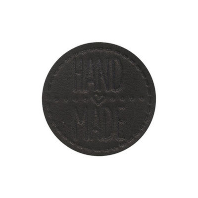 Термоаппликация из кожи Hand Made D4,5см, 100% кожа, 43 черный