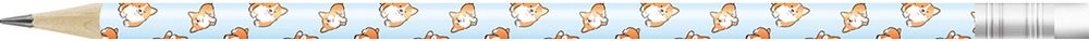 Карандаш графитный круглый с ластиком заточенный ТМ (HB), 12 шт, 3139 корги на голубом, ВКФ Принты 1-PR-12Д