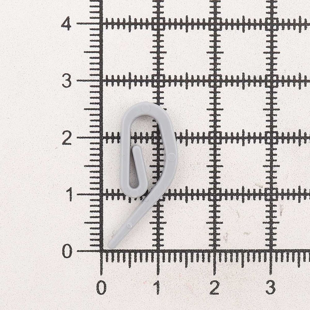 Крючки шторные для карниза 26.5 мм, улитка усиленные, пластик, серый, 100 шт/упак