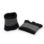 Манжеты трикотажные 8.0х9.0 см, 1 пара, средней плотности, 18 кл, 2х1, цв. черн/с серыми полосками