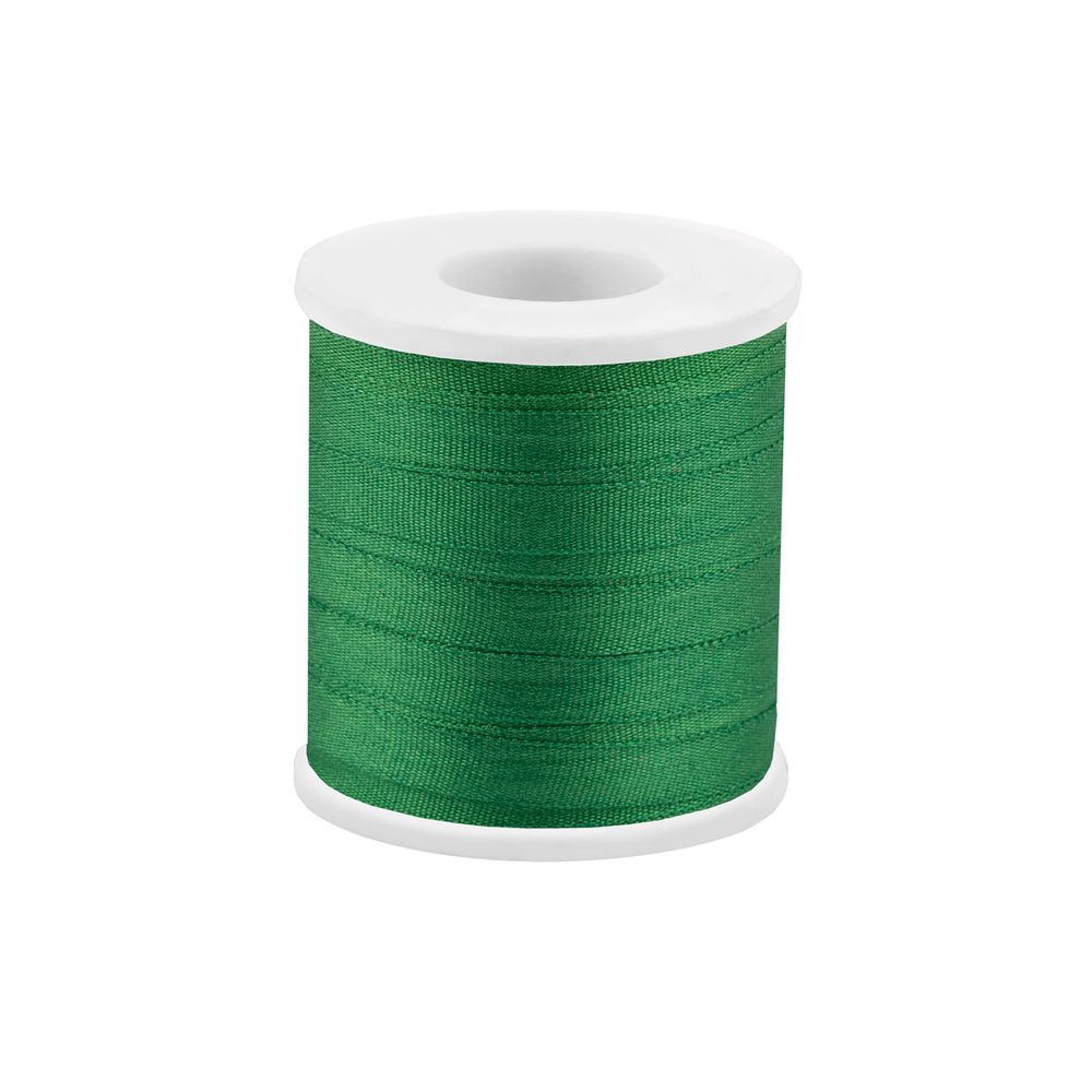 Лента (тесьма) шелковая 4.0 мм / 45.5±0.5 метров, №198 зеленый, Gamma SR-4