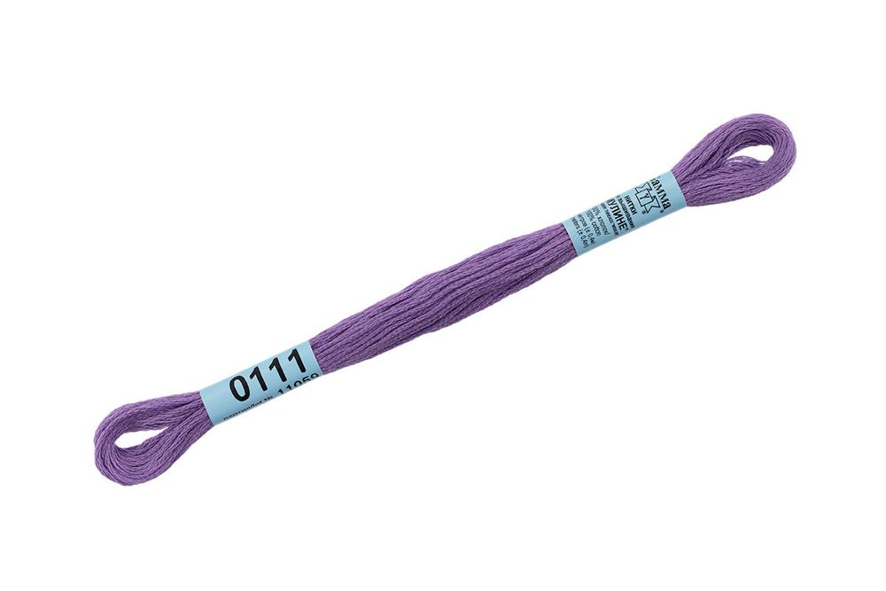 Мулине Gamma 100% хлопок, цв.0111 сиреневый, 24 мотка по 8 метров