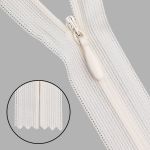 Молния потайная (скрытая) Т3 (3 мм) 1 зам., н/раз., 20 см, молочный, 31217 / 20, 10 шт