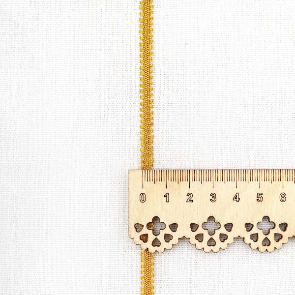 Шнур отделочный сороконожка ⌀5.0 мм / 30 метров, золотистый, С873