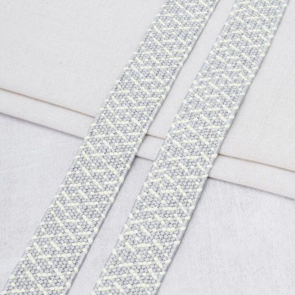 Стропа (ременная лента) 40 мм / 45.72 метра, [48.20 г/пог.м], с принтом эластичная, ZH813 серый/белый), 3Al294