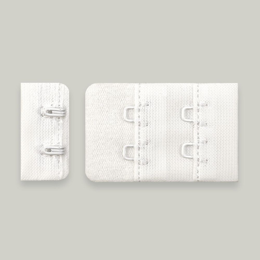 Застежки для бюстгальтера текстильные 2х2, 28 мм, 25 шт, 001 белый, Arta