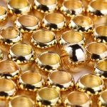 Зажимные бусины 3 мм, 100 шт/уп, Астра, яркое золото