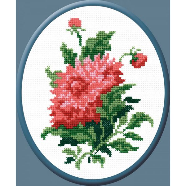 Набор для вышивания нитками РС Студия, Георгин 13х18 см