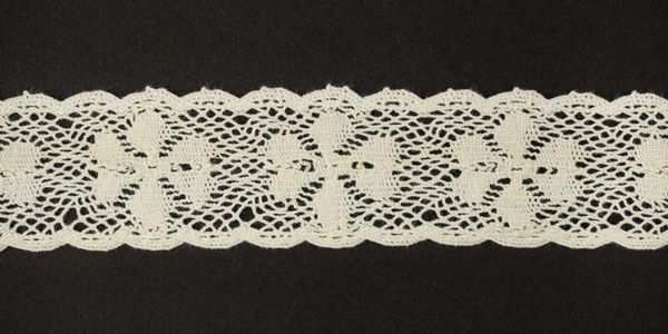 Кружево вязаное (тесьма) 27 мм, цв.айвори, Alfa, 25 метров, AF-389-003
