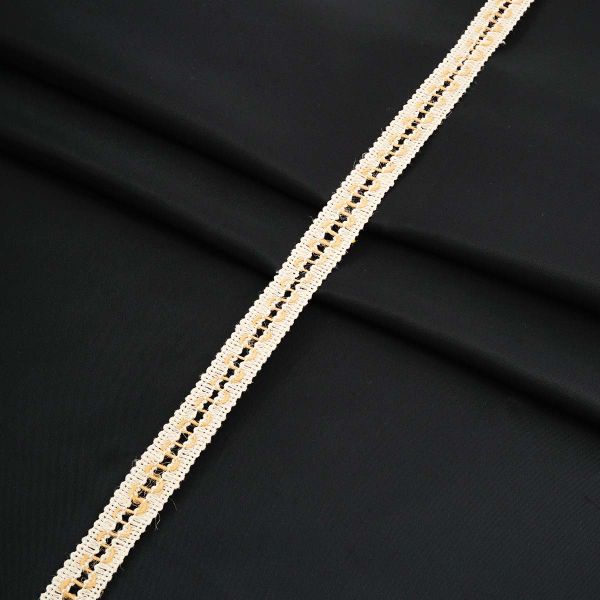 Кружево вязаное (тесьма) 15 мм / 25 метров, лён, бежевый, 4202