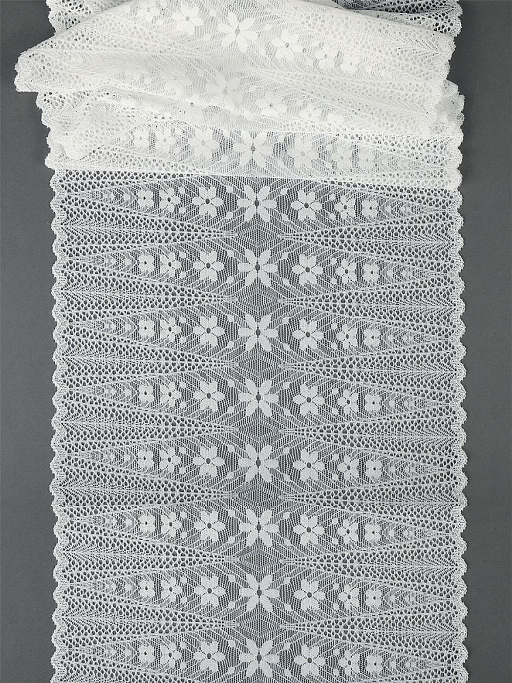 Кружево бельевое эластичное 220 мм / 2.7 м, 1909, цв.004 белый, Kruzhevo