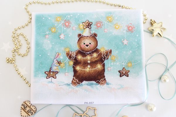 Набор для вышивания нитками МП Студия, Скоро Праздник, 20х25 см