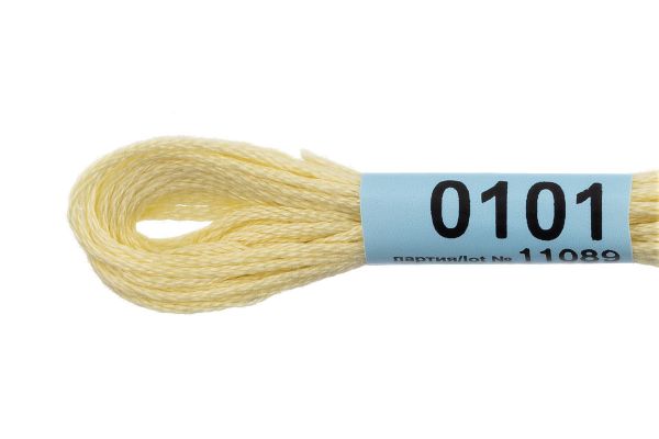 Мулине Gamma 100% хлопок, цв.0101 бл.желтый, 24 мотка по 8 метров