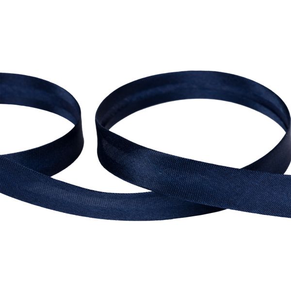 Косая бейка атласная 15 мм / 132±1 метра, В169 т. синий, NGK-15P