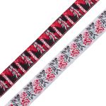 Лента (тесьма) жаккардовая 15.0 мм / 18.29±1 метров, белый, красный, c19592