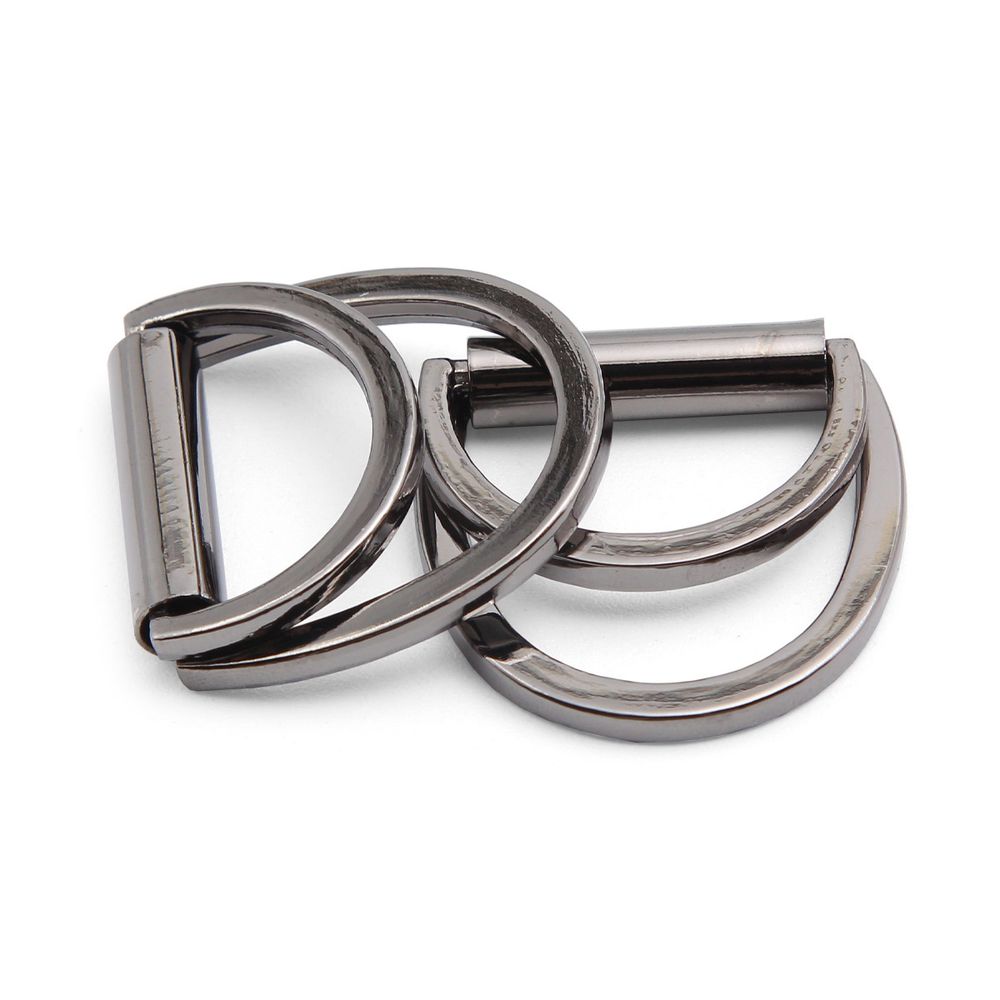 Полукольцо двойное металл внутр. 20 мм (внешн. 26х25 мм), 2 шт, олово черный никель, MT-1852