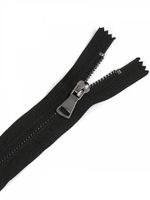 Молния металл Т5 (5 мм) 1 зам., разъем., 55 см, черный никель шлиф.звено, цв.F322 черный, 1 шт, Mzip