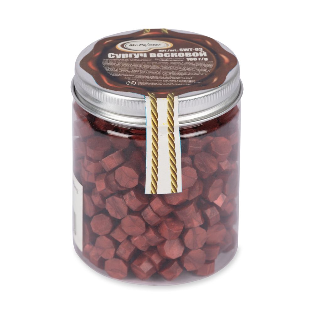 Сургуч восковой 100 г, 03 красный металлик, Mr.Painter SWT-03