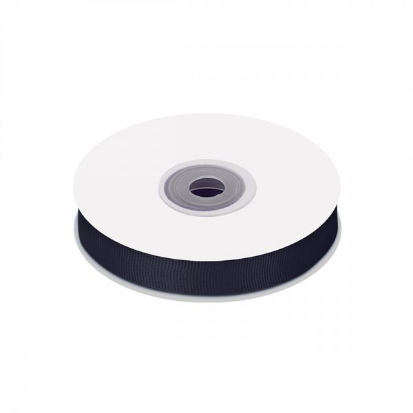 Лента репсовая (в рубчик) 15.0 мм / 22.8±1 метра, 372 черно-синий, Magic4Hobby